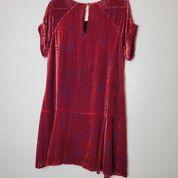 Johnny Was Doris Silk-Blend Mini Dress Deep Red Cheetah Print Women's Size Small - Picture 13 of 15